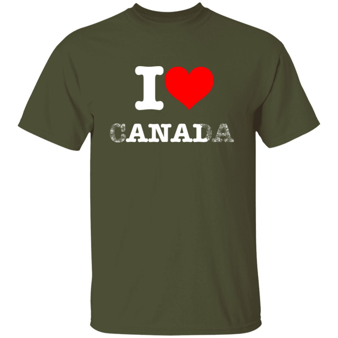 "I Love Canada" Shirt - Military Green