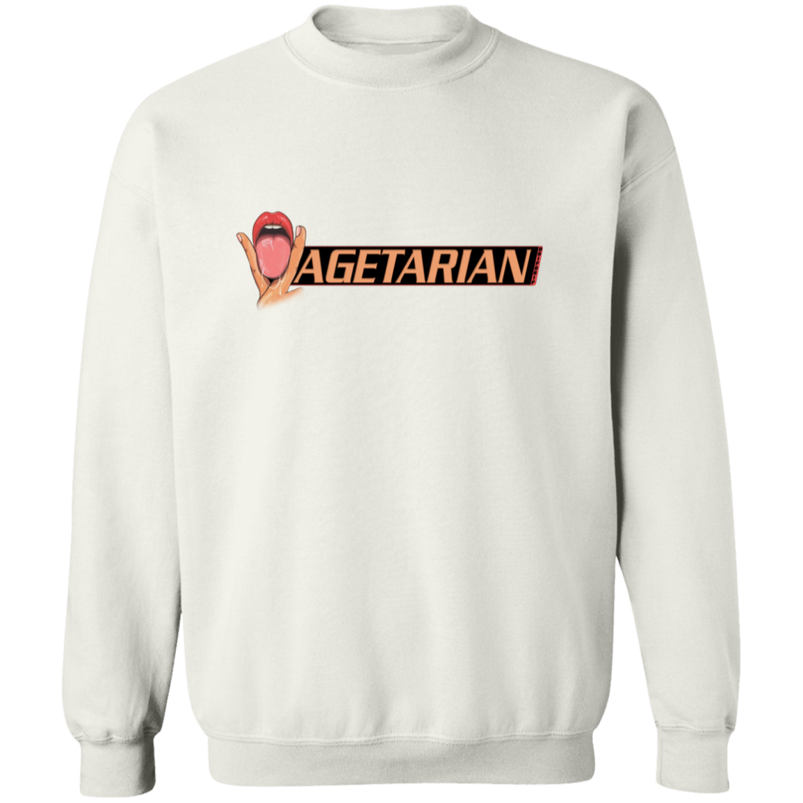 "Vagetarian" Crewneck sweatshirt with graphic design, 50% cotton, 50% polyester.