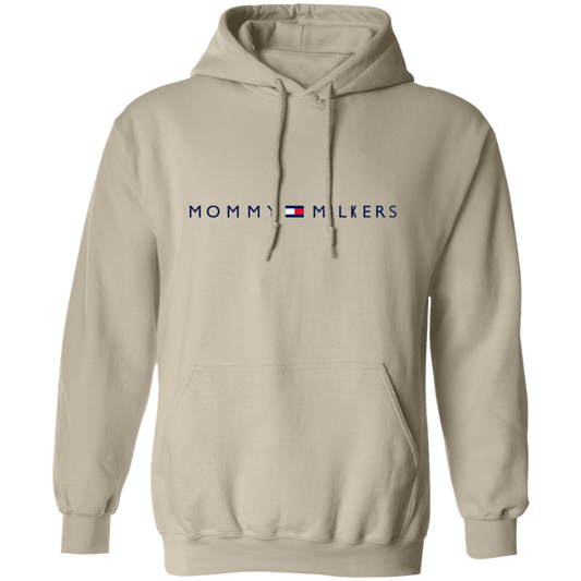 Mommy Milkers Hoodie, beige, unisex, front print, cotton-polyester blend.
